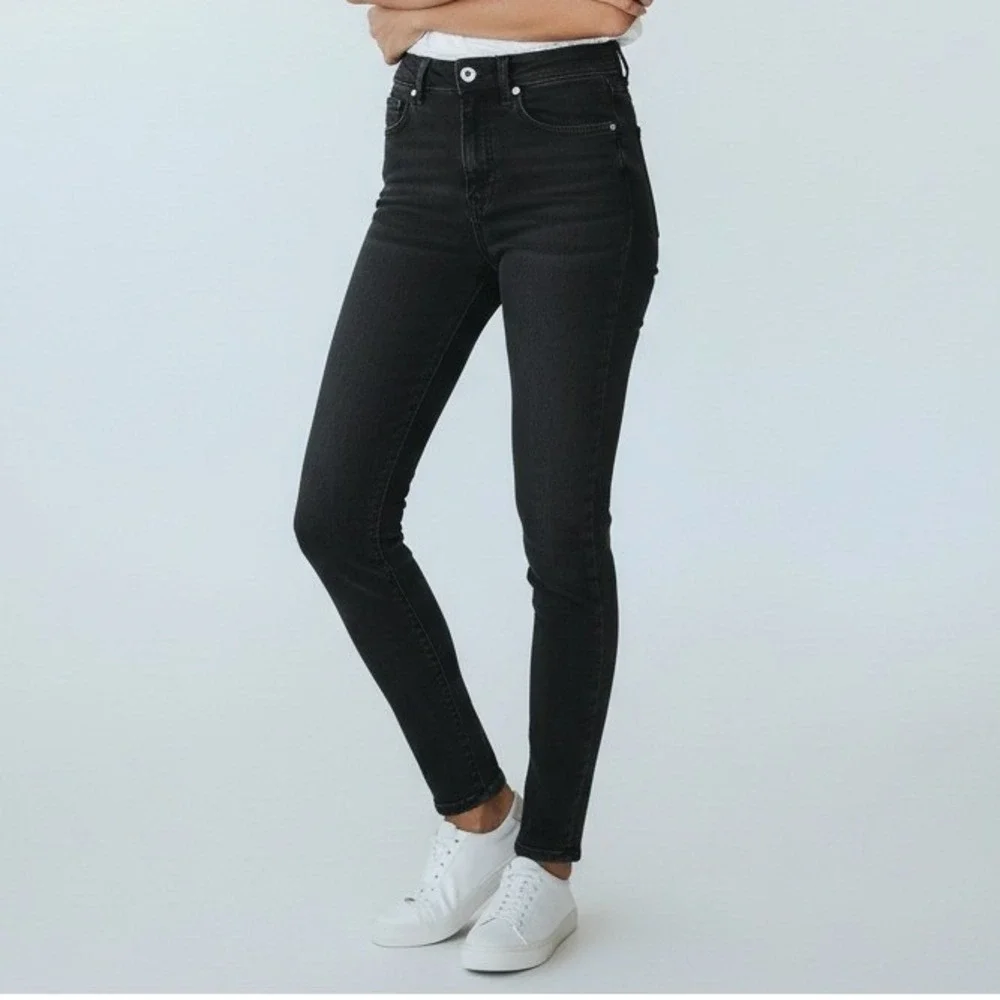 Rag & Bone Jean Women 24 Charcoal Black High Rise Ankle Skinny Denim Grunge Goth
